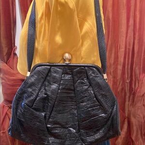 SABINA Vintage Elegant Black leather Women's Bag